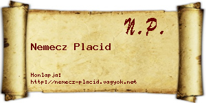 Nemecz Placid névjegykártya